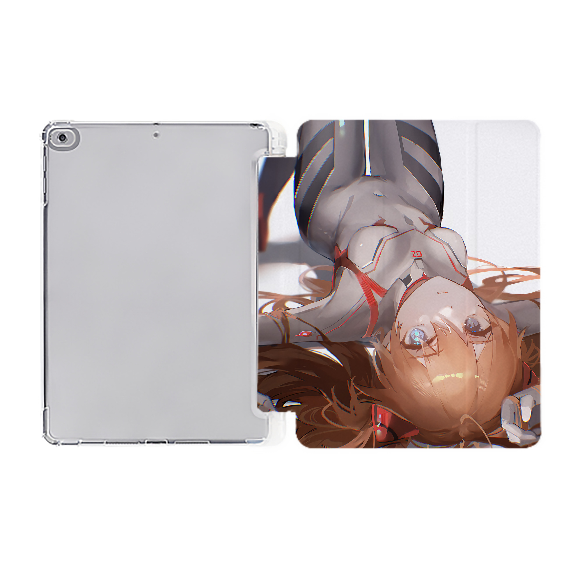 （画像用） EVA 新世紀エヴァンゲリオン IPad ケース ペン収納付き 三つ折りスタンド PUレザー×シリコン 対応機種9.5/10.5/10.9インチ